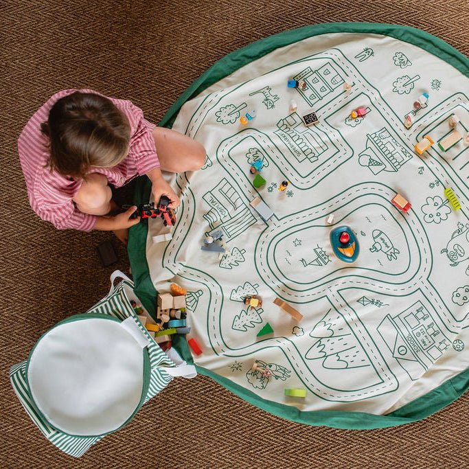 2 - in - 1 Spielmatte und Aufbewahrungskorb Roadmap - Little Baby Pocket