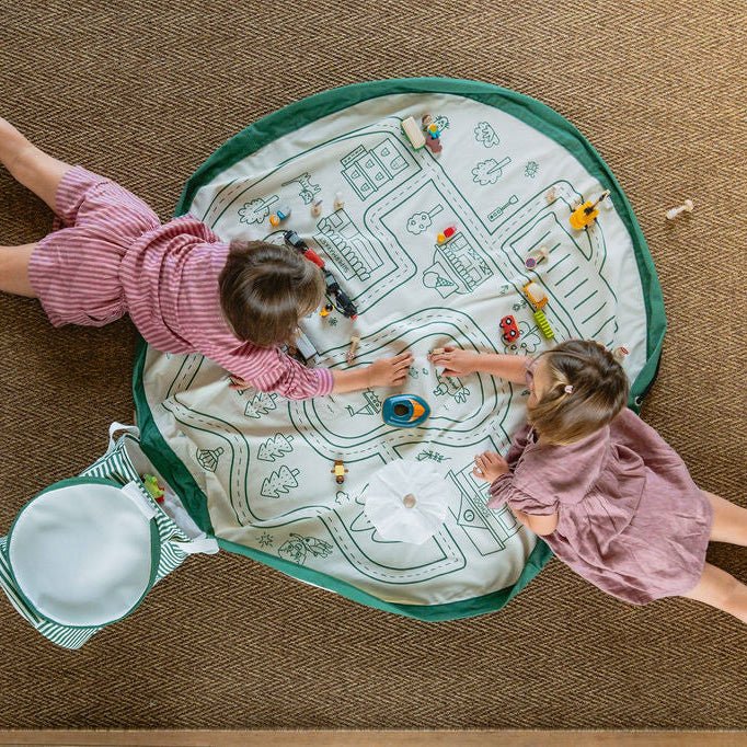 2 - in - 1 Spielmatte und Aufbewahrungskorb Roadmap - Little Baby Pocket