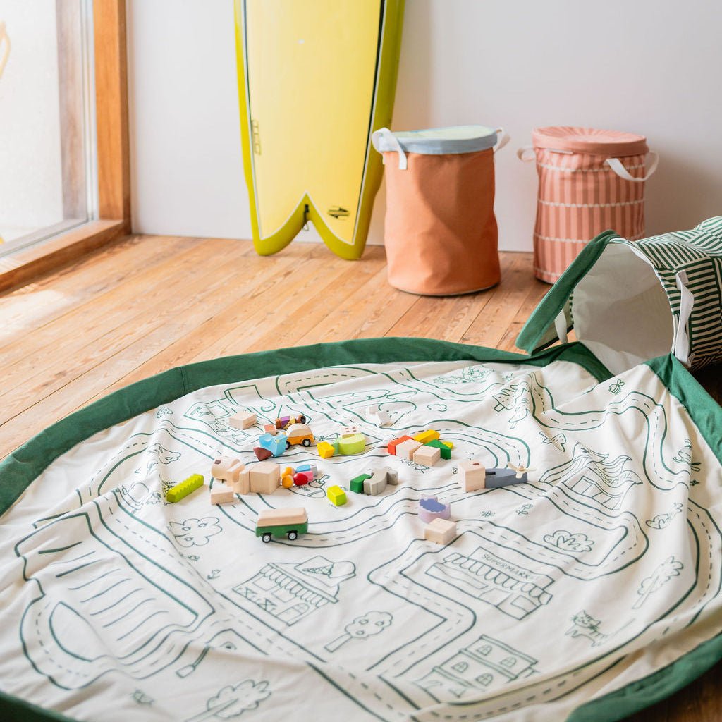 2 - in - 1 Spielmatte und Aufbewahrungskorb Roadmap - Little Baby Pocket