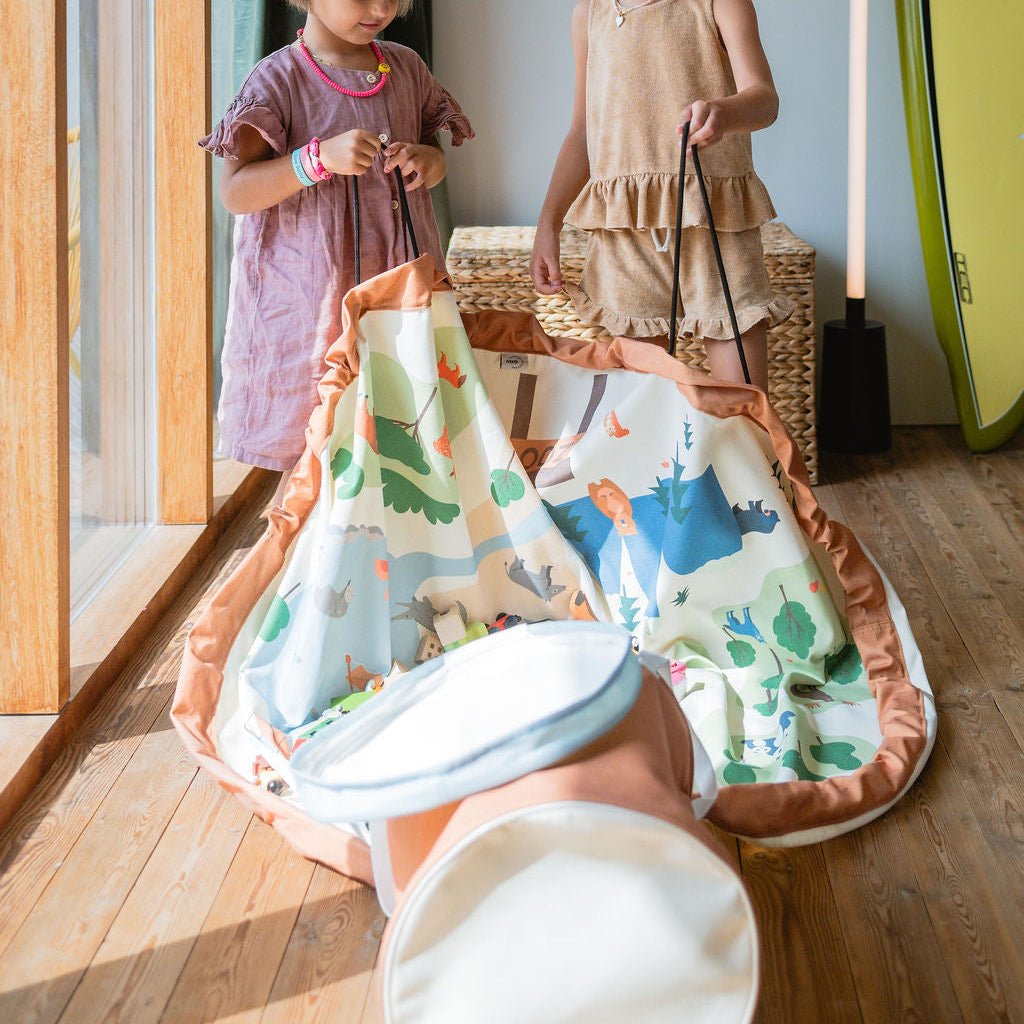 2-in-1 Spielmatte und Aufbewahrungskorb Zoo - Little Baby Pocket