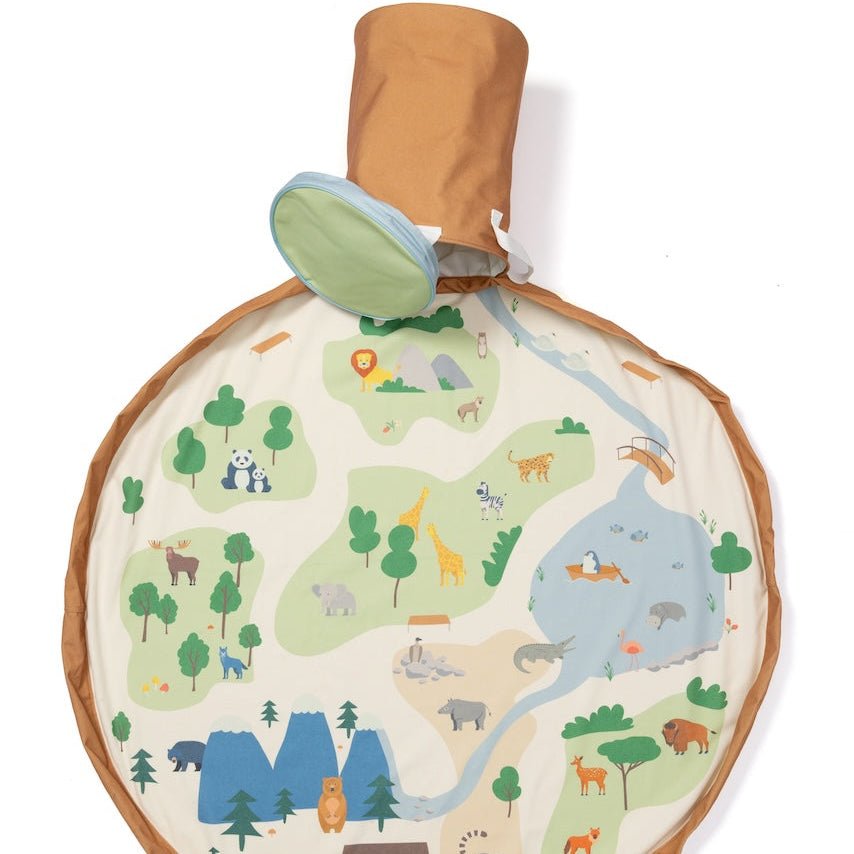 2-in-1 Spielmatte und Aufbewahrungskorb Zoo - Little Baby Pocket