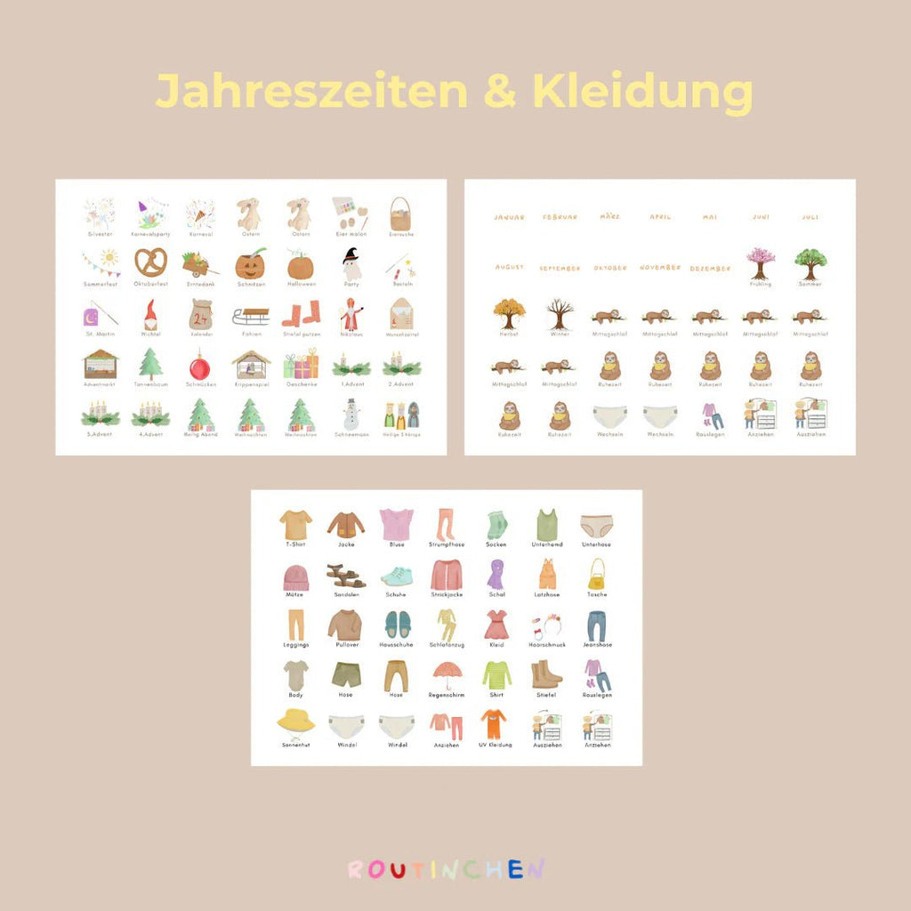 3 Routineplaner inkl. Symbole Bunt - Little Baby Pocket