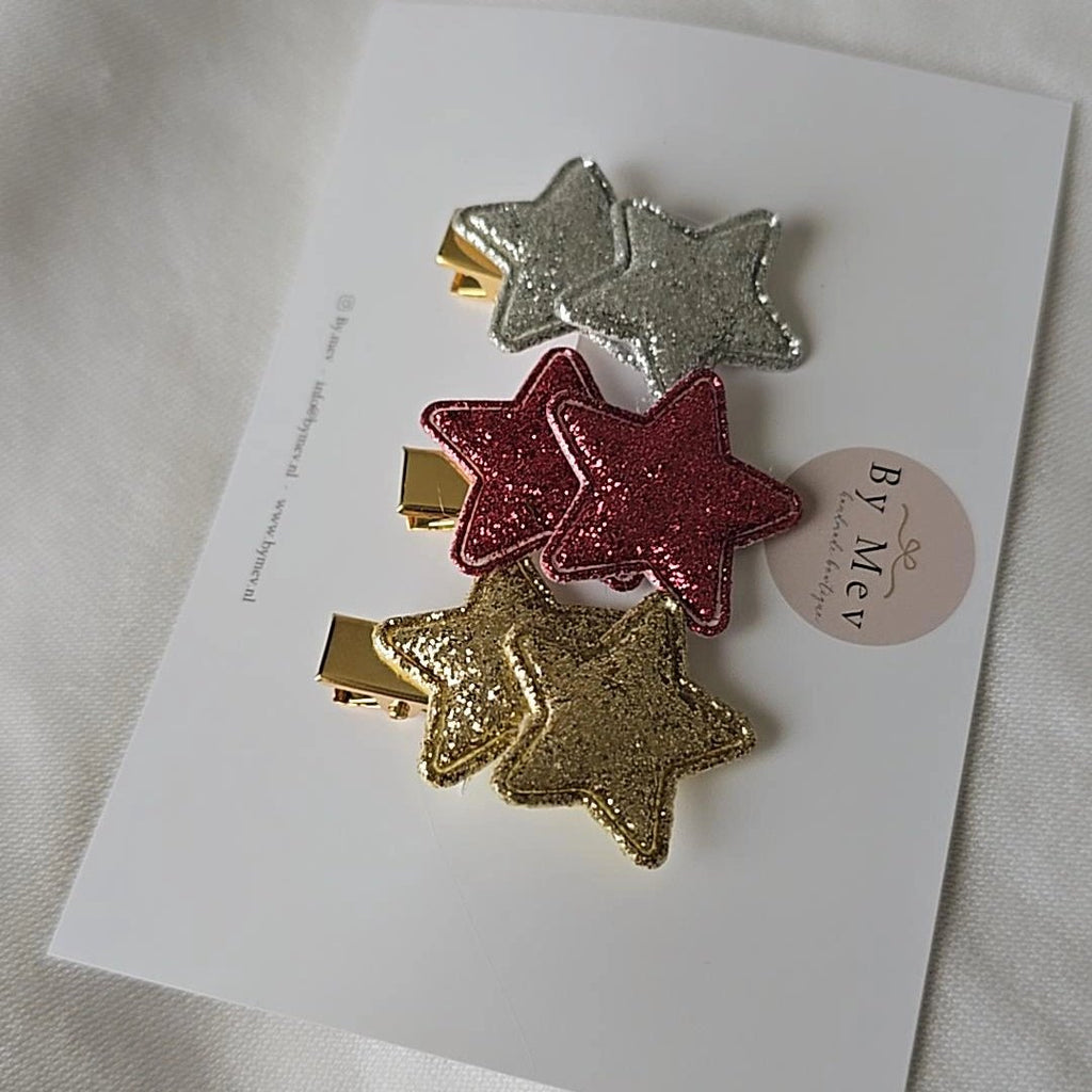 3er Set Haarspangen "StarGlitter Mini" - Little Baby Pocket