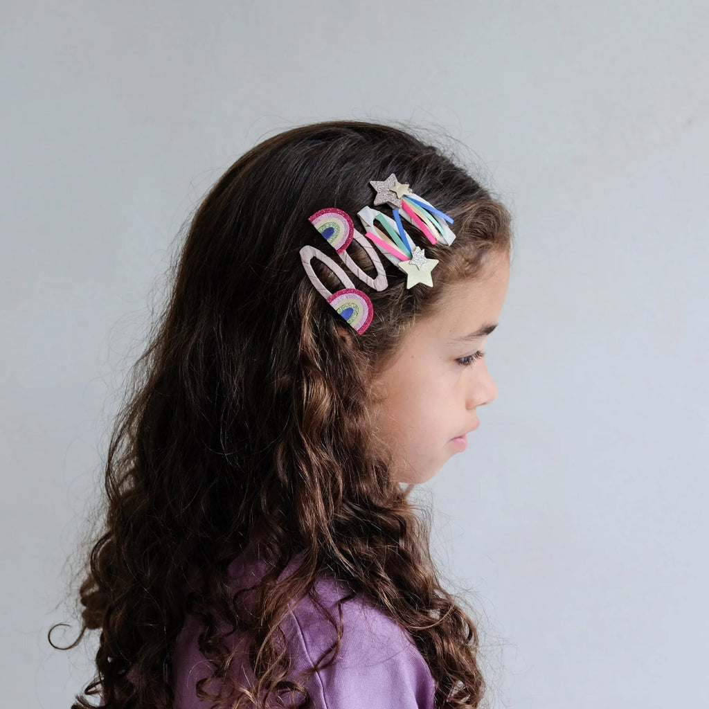 4er Set Haarspangen Disco over the rainbow - Little Baby Pocket