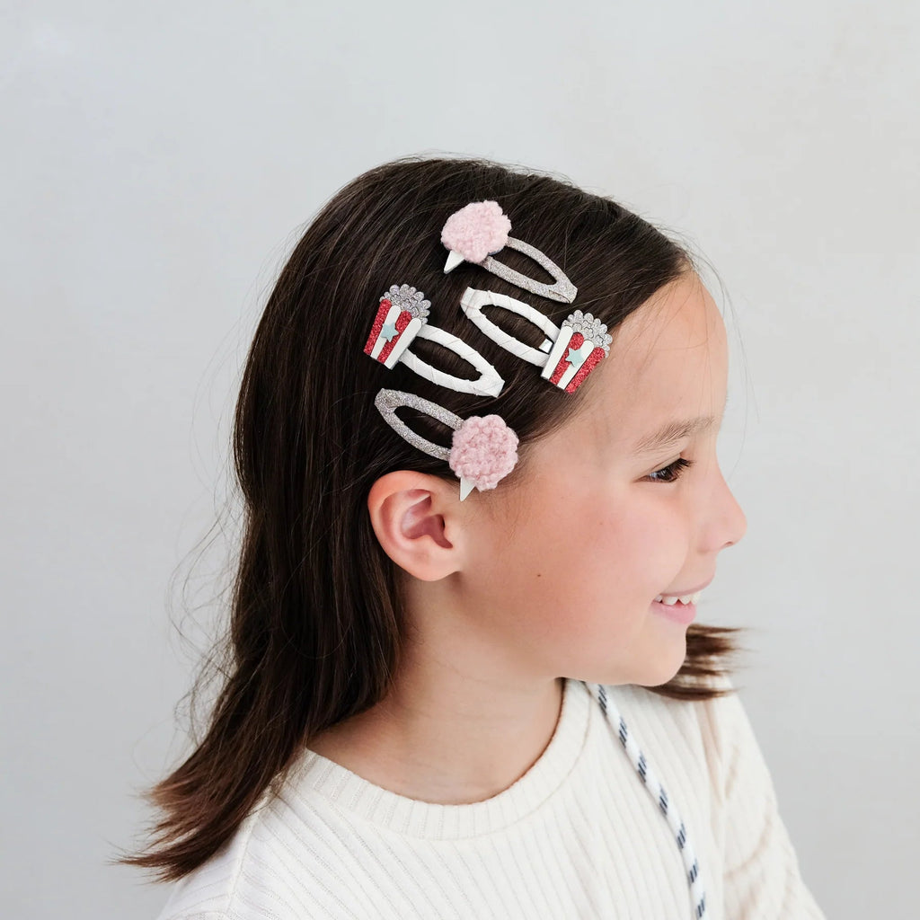 4er Set Haarspangen Popcorn & Candyfloss - Little Baby Pocket
