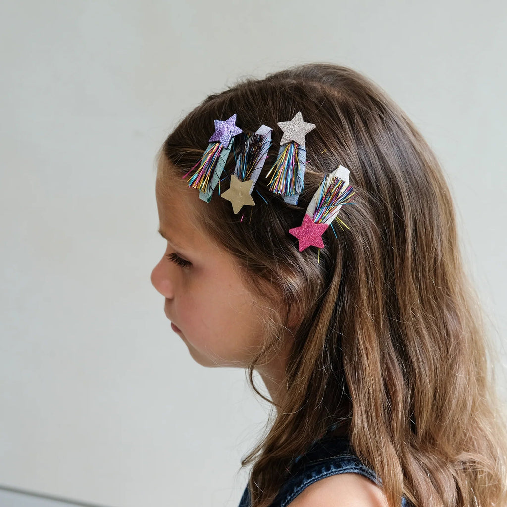 4er Set Haarspangen Tinsel Star - Little Baby Pocket