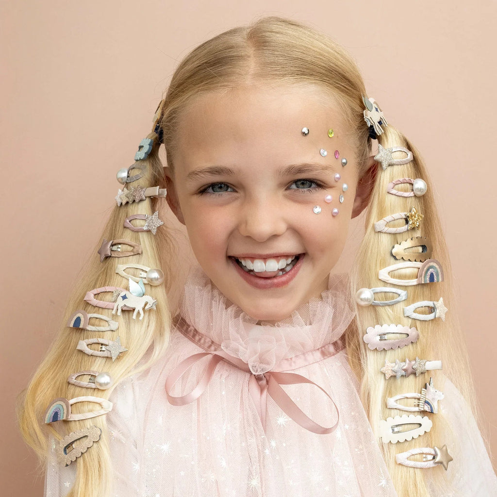 4er Set Haarspangen Winged Unicorn & Rainbow - Little Baby Pocket