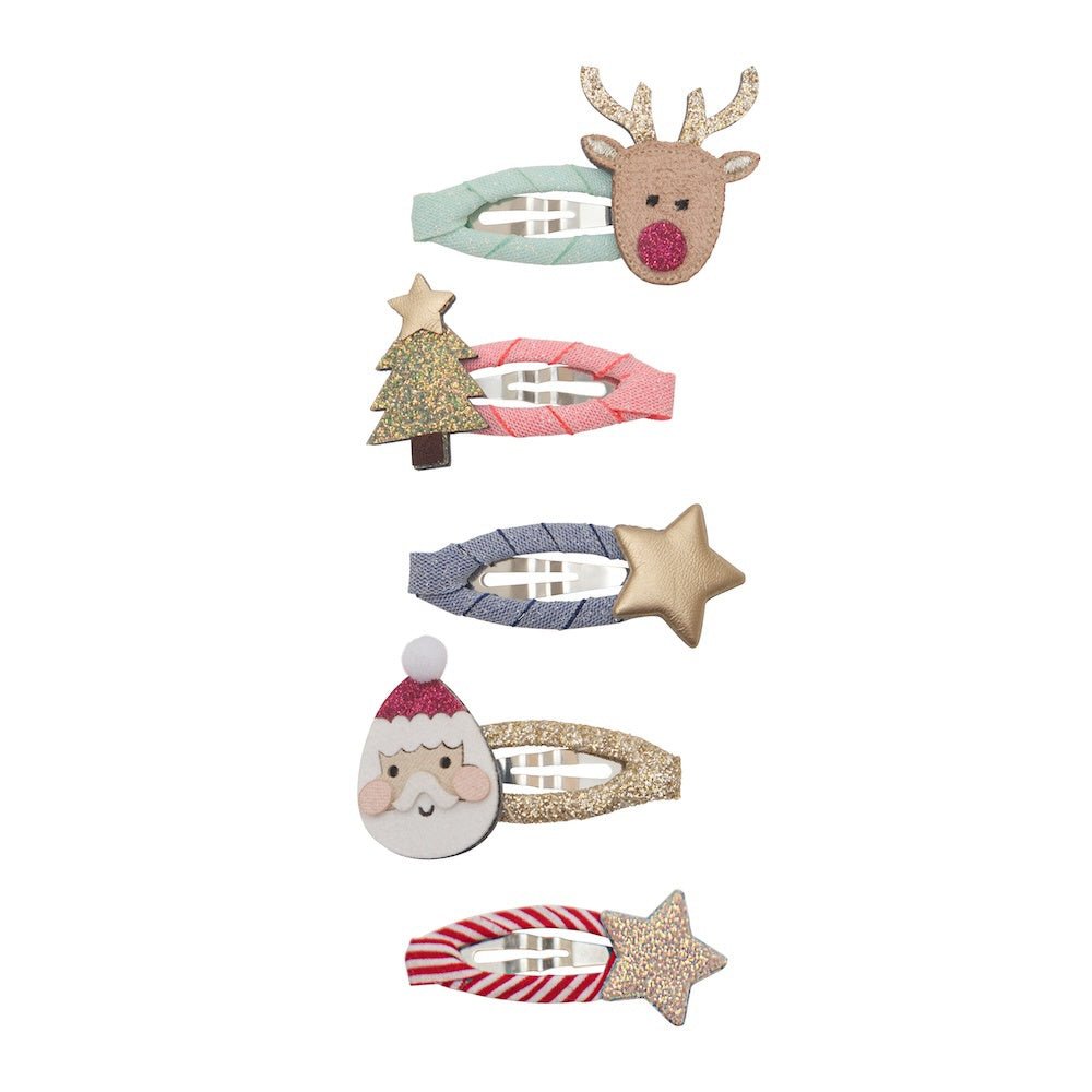 5er Set Haarspangen Santa & Rudolph - Little Baby Pocket