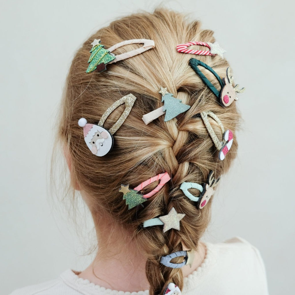 5er Set Haarspangen Santa & Rudolph - Little Baby Pocket