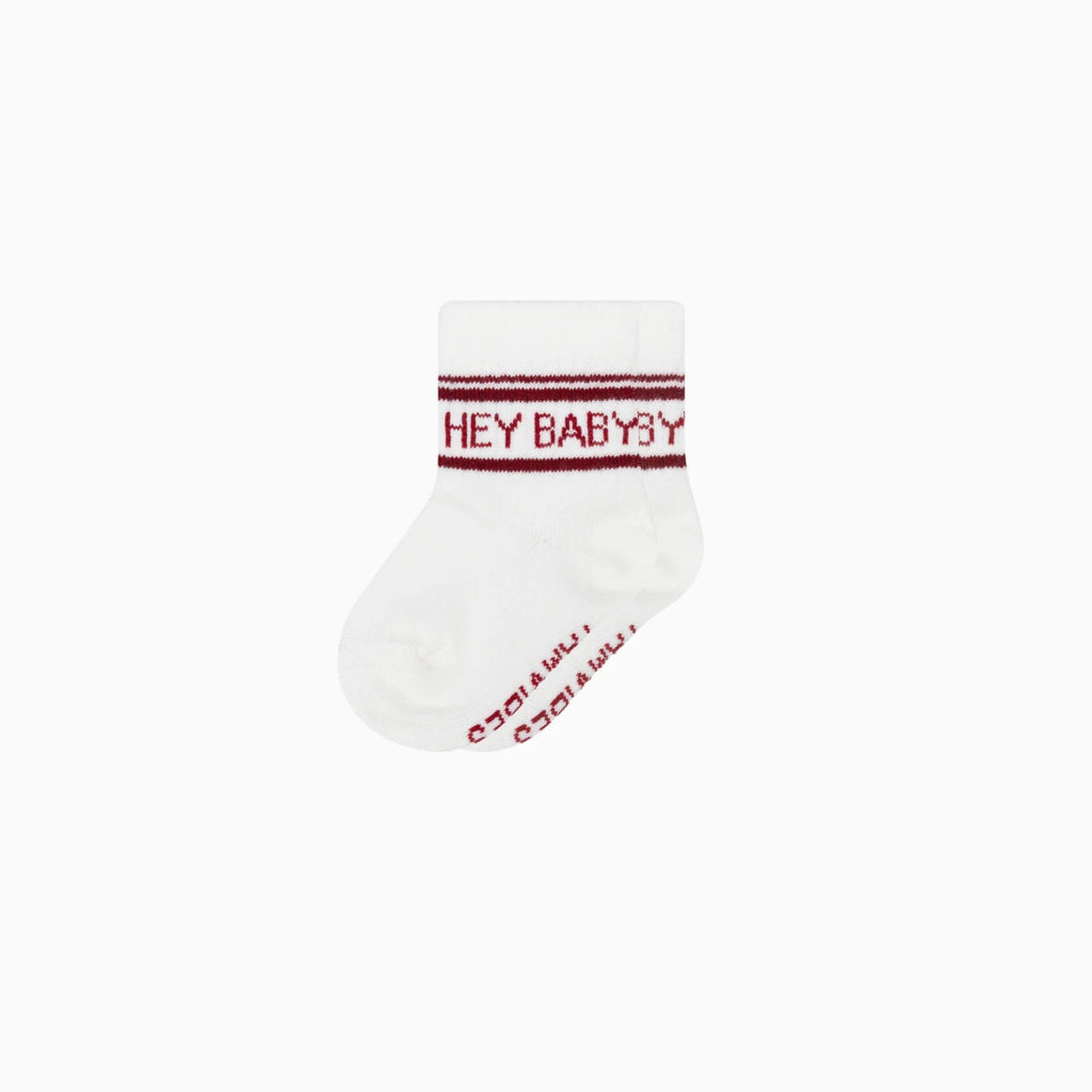 Baby Socken HEY BABY burgundy – Famvibes - Little Baby Pocket