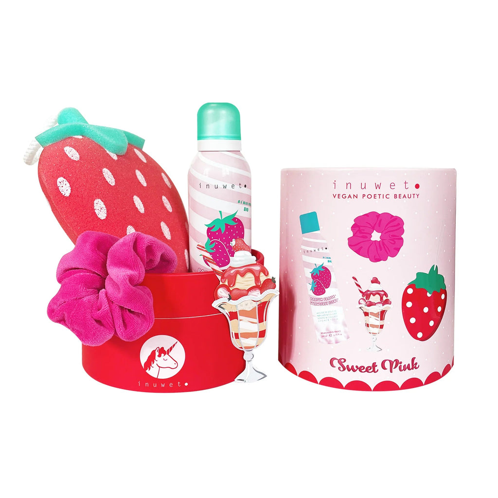 Inuwet - Bad & Dusche Geschenkset "Sweet Pink Strawberry"