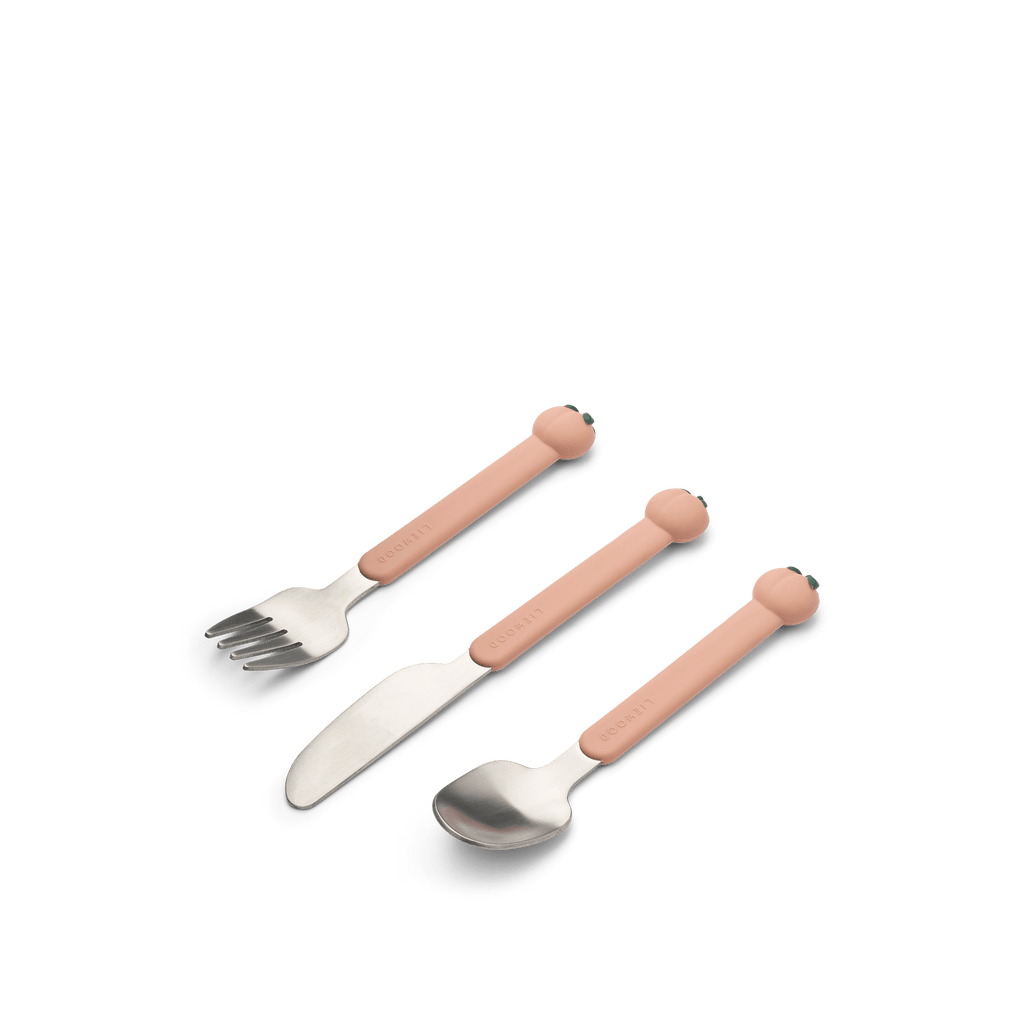 Liewood - Besteckset mit Silikongriff "Tove - Peach / Pale tuscany multi mix"