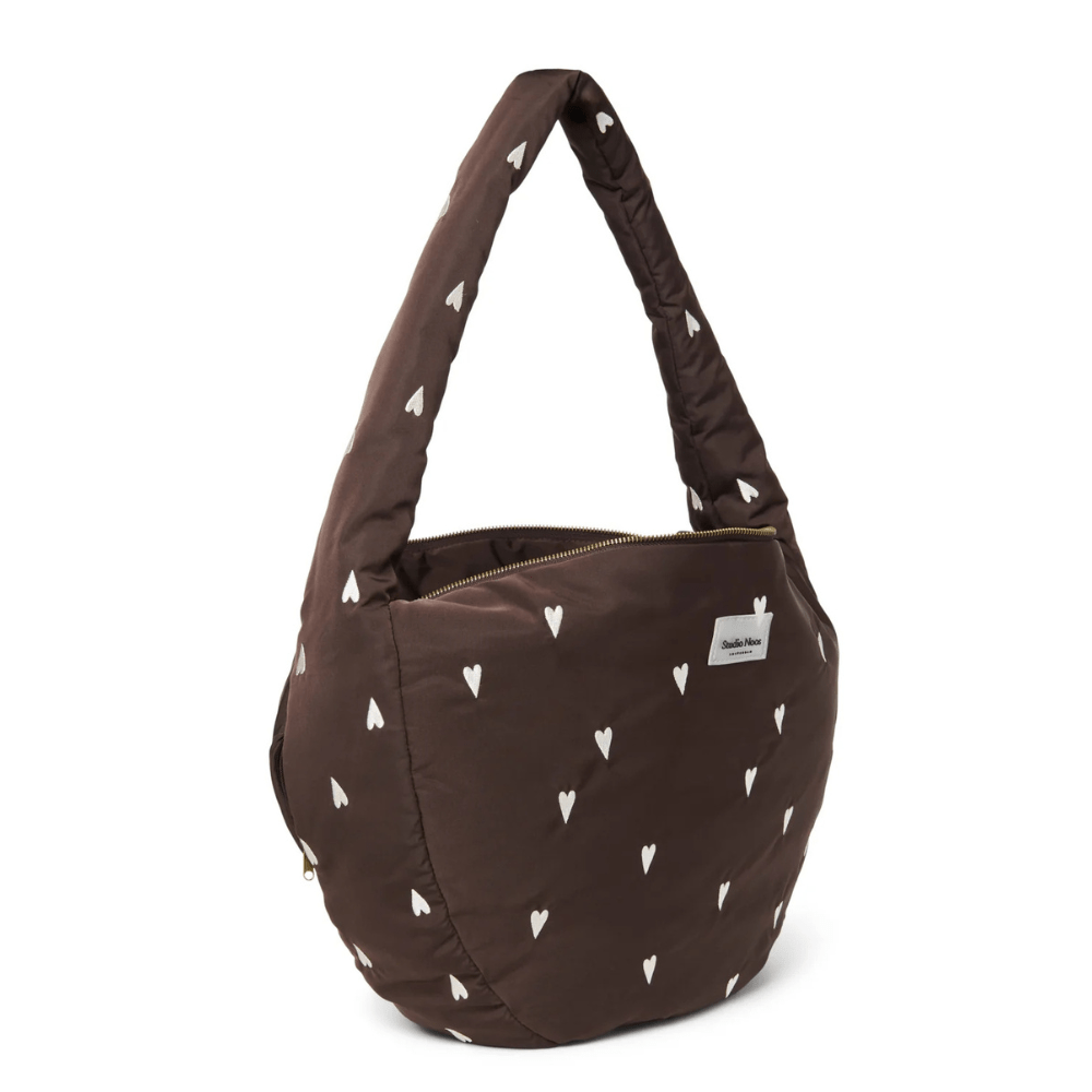 Braun Hearts Puffy - Umhängetasche - Little Baby Pocket