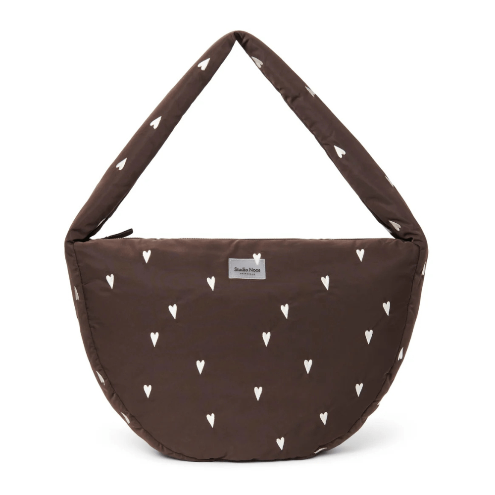 Braun Hearts Puffy - Umhängetasche - Little Baby Pocket