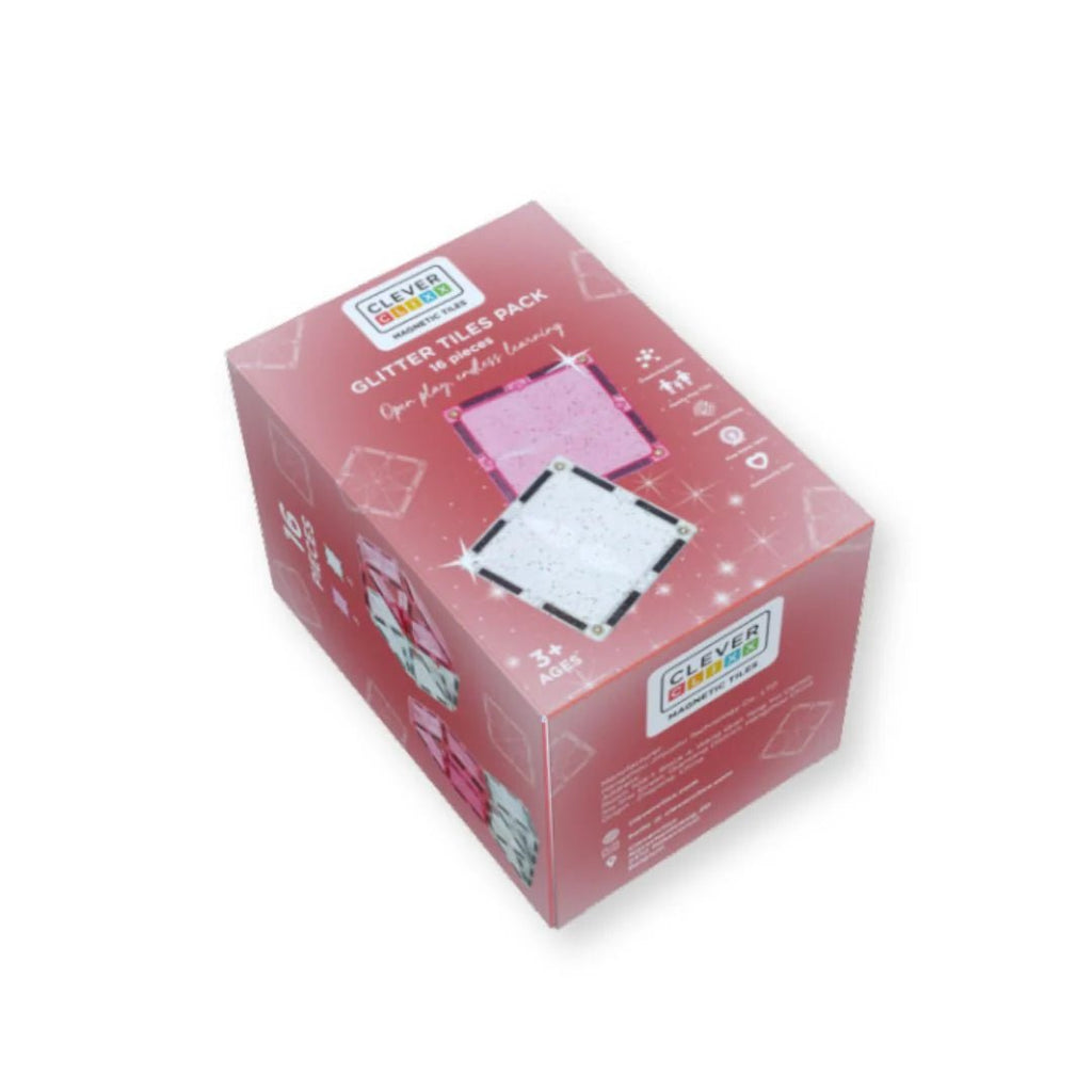 Cleverclixx - Cleverclixx Glitter Tiles Pack Transparent/Rosa – 16 teile