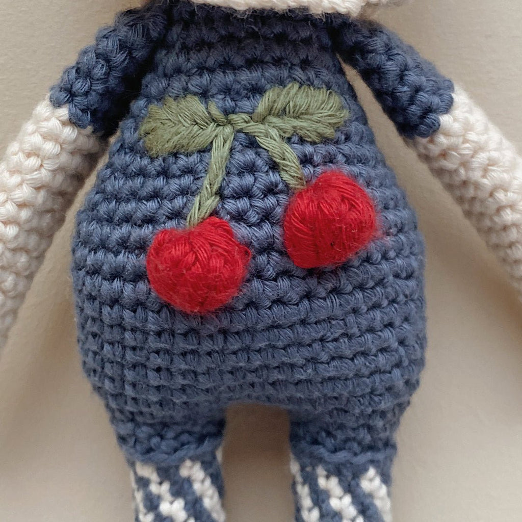 Crochet Britney Bunny Cherry Blossom indigo blue - Little Baby Pocket