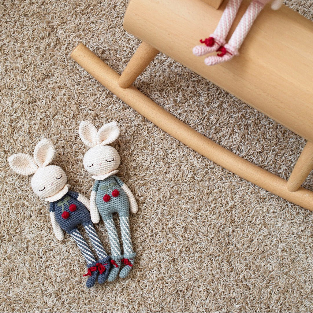 Crochet Britney Bunny Cherry Blossom indigo blue - Little Baby Pocket