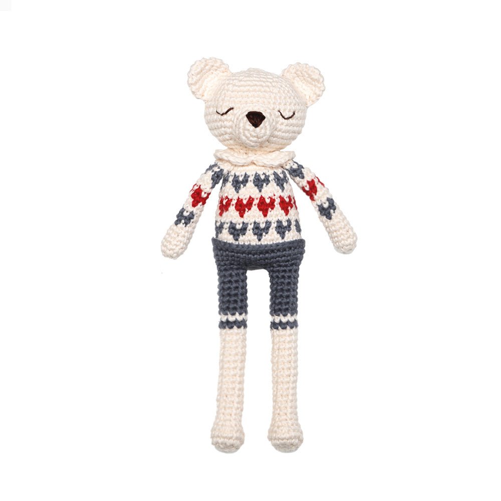 Crochet Polar Bear Heart Sweater - Little Baby Pocket
