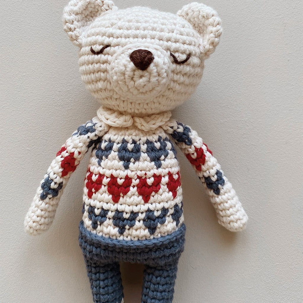 Crochet Polar Bear Heart Sweater - Little Baby Pocket