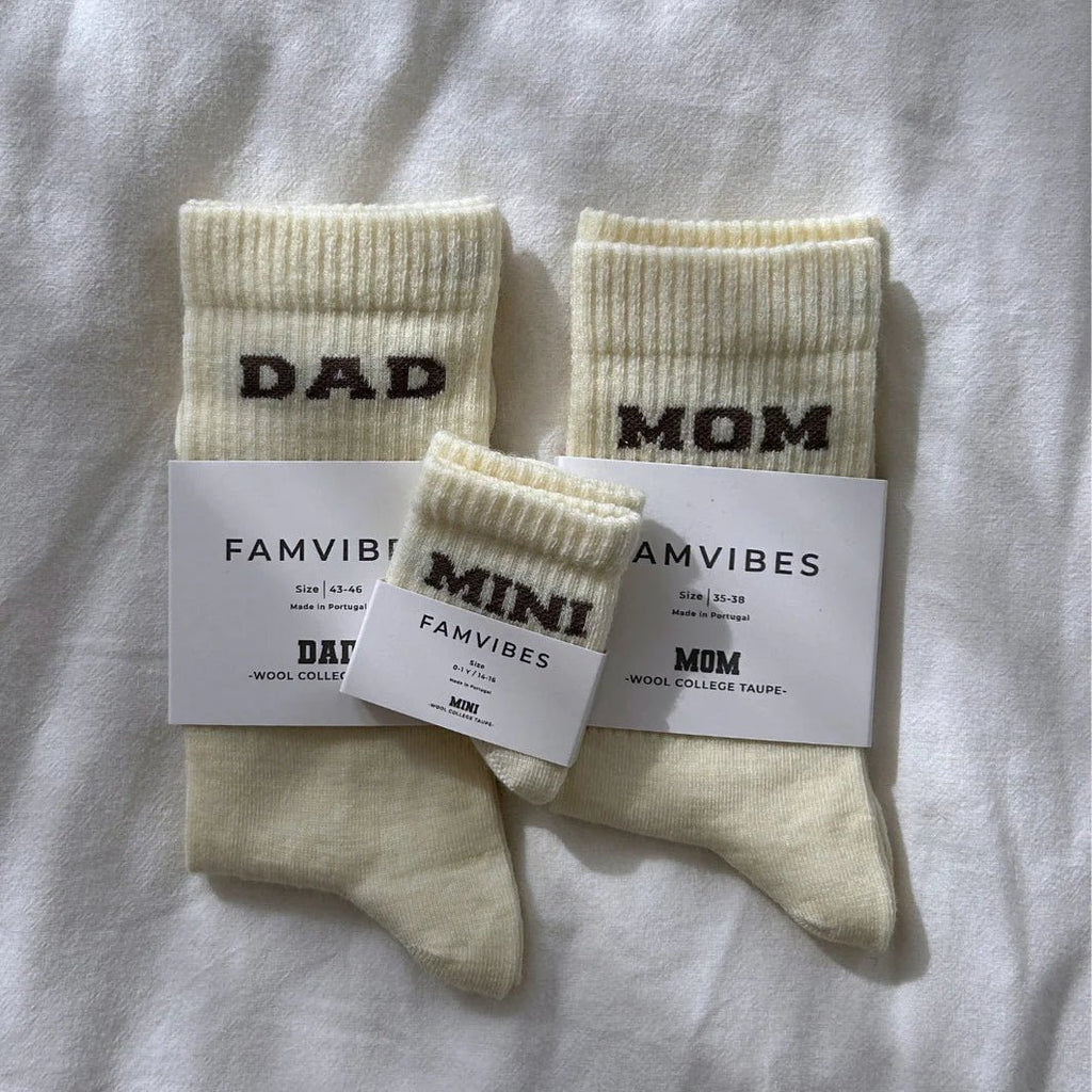 DAD College Wollsocken Taupe - Little Baby Pocket