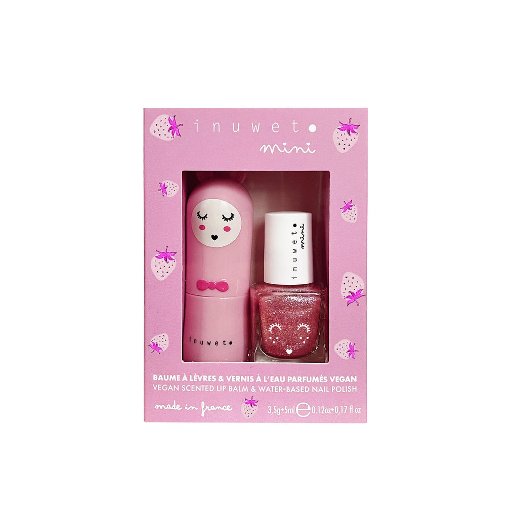 Inuwet - Duo - Set Lippenbalsam und Wasserlack Erdbeere