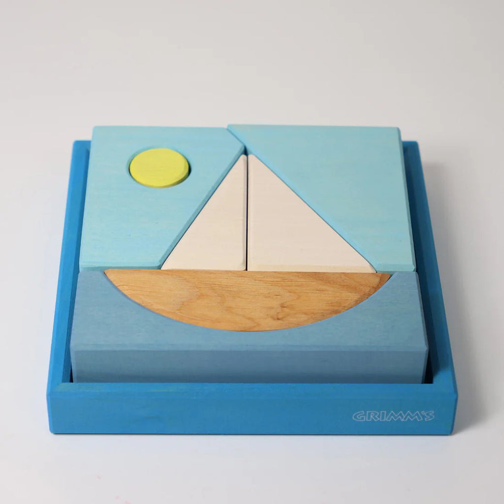 Grimm´s Bauspiel Blau - Holzspielzeug - Little Baby Pocket