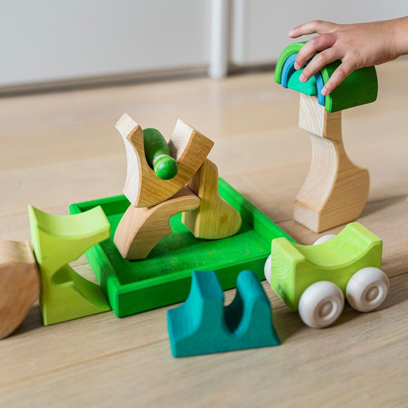 Grimm´s Bauspiel Grün - Holzspielzeug - Little Baby Pocket