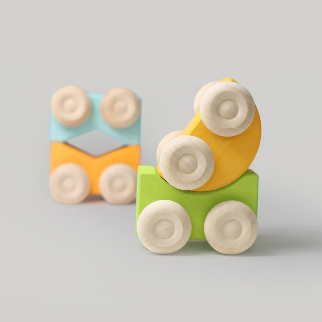 Grimm’s Stapelautos Holz – Rollende Bau - und Stapelspielzeuge - Little Baby Pocket