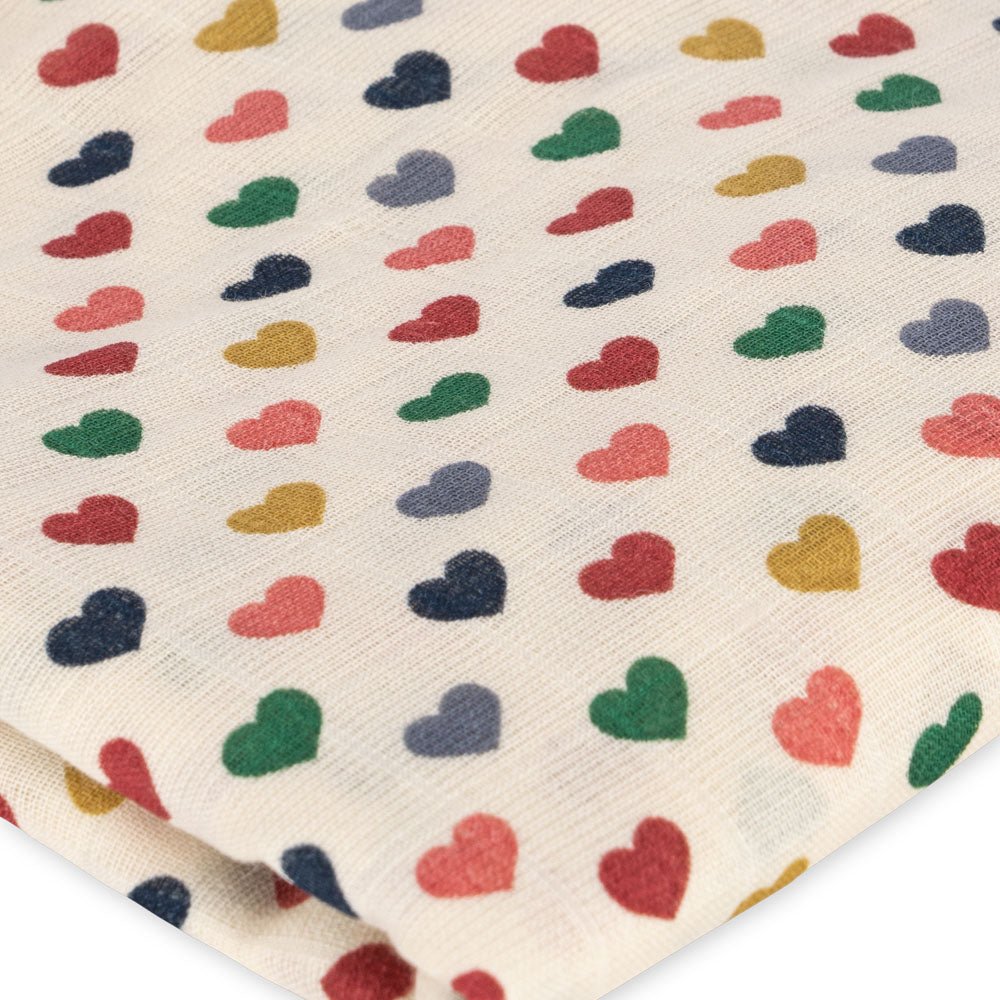 Großes Musselin Spucktuch "Coeur Colore" - Little Baby Pocket