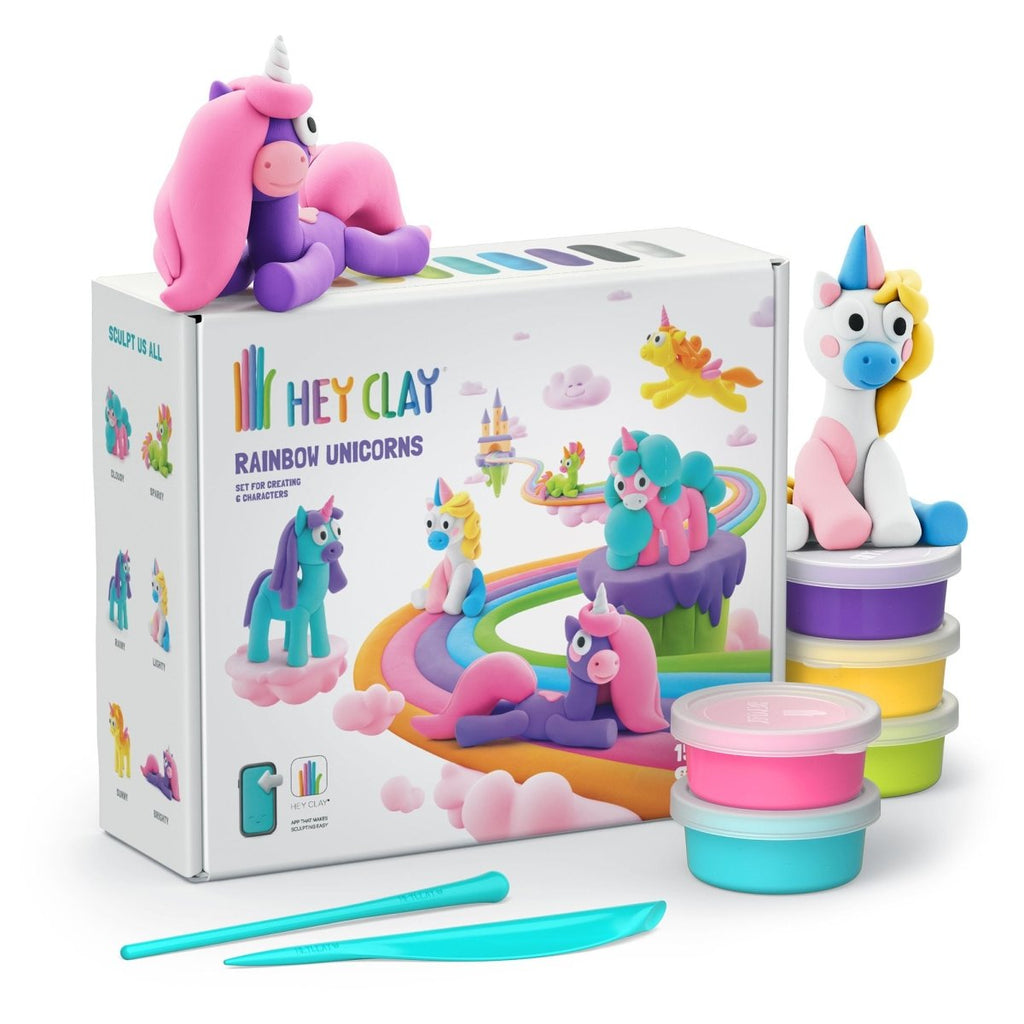 Hey Clay Knetmasse Regenbogen Einhörner Set - Little Baby Pocket