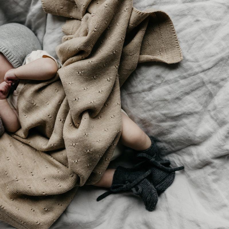 hvid-Babydecke "Bibi" Merino