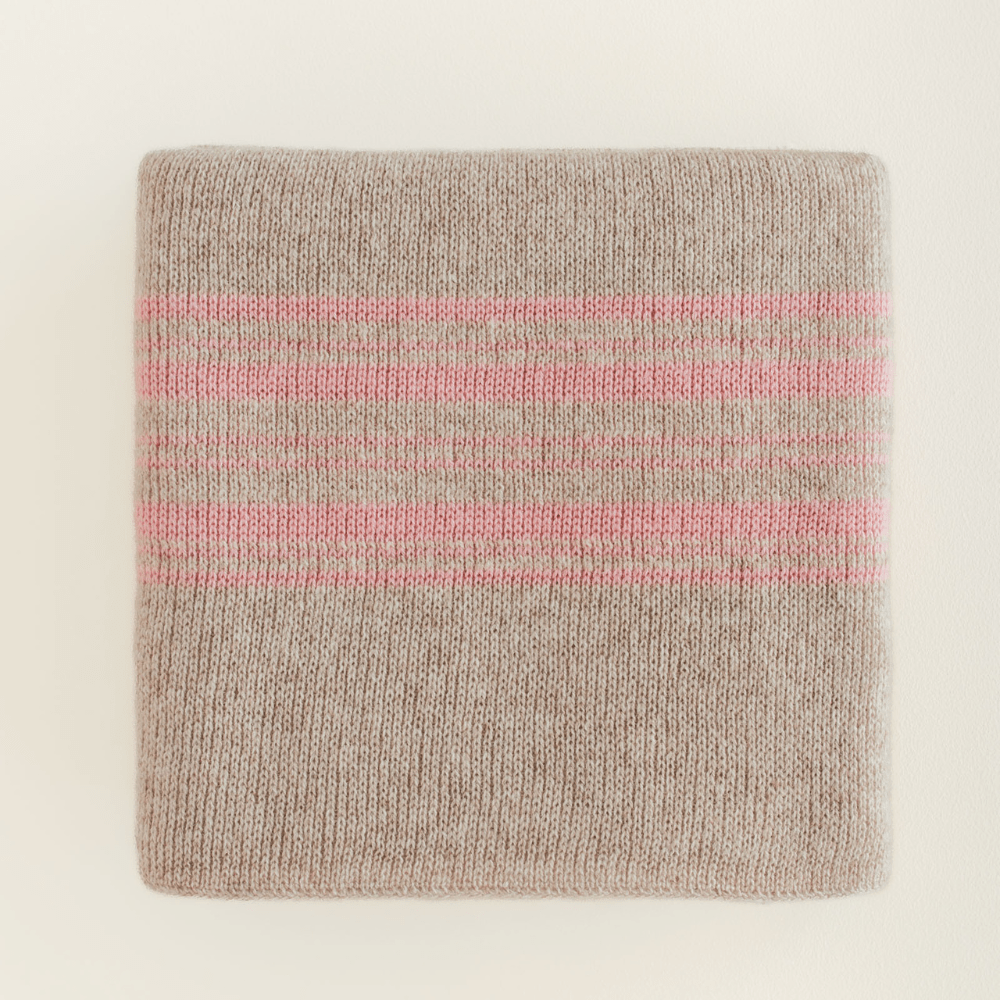 Hvid Babydecke Gilbert Sand / Bubblegum - Little Baby Pocket