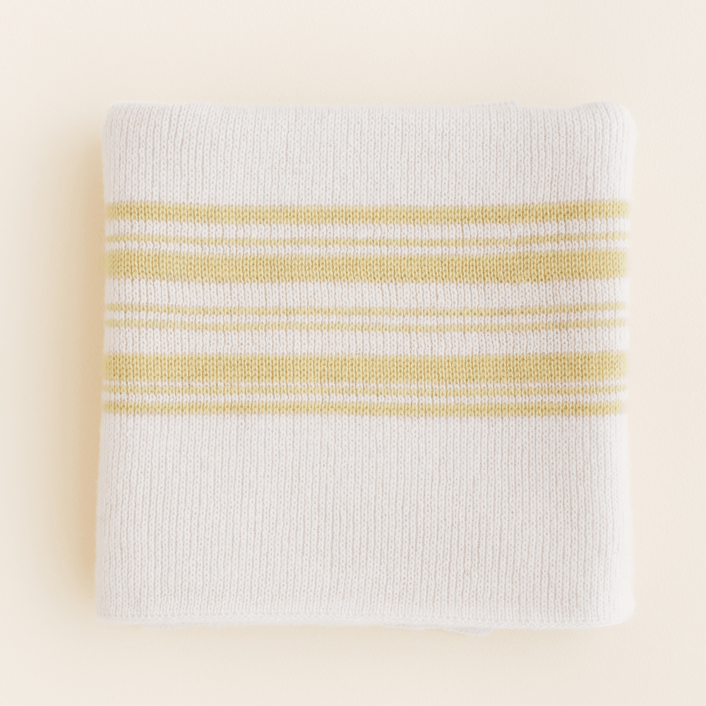 Hvid Babydecke Gilbert Silver / Light Yellow - Little Baby Pocket