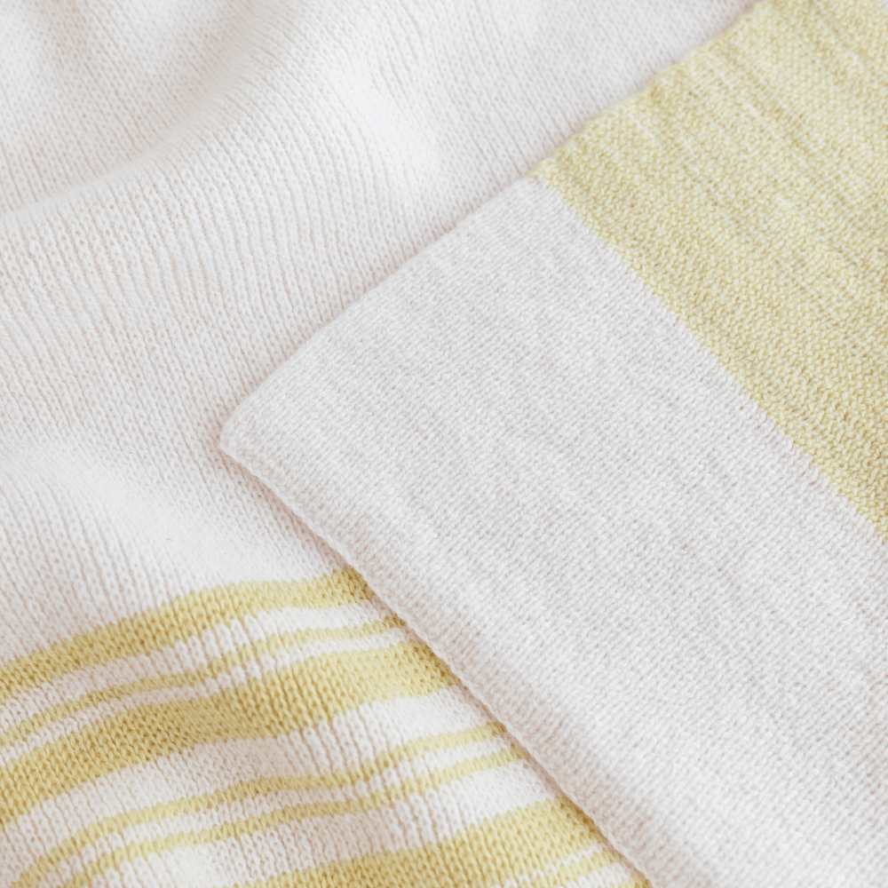 Hvid Babydecke Gilbert Silver / Light Yellow - Little Baby Pocket