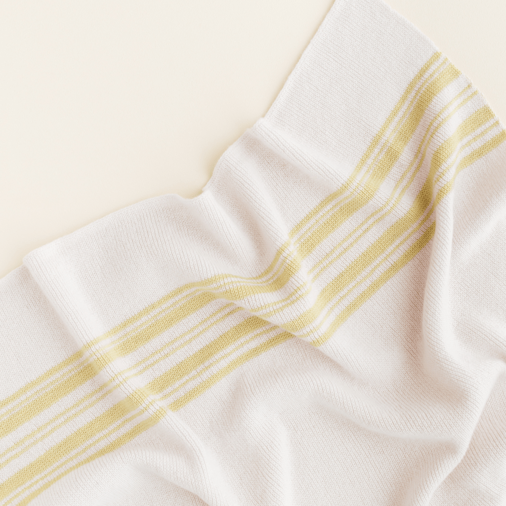 Hvid Babydecke Gilbert Silver / Light Yellow - Little Baby Pocket