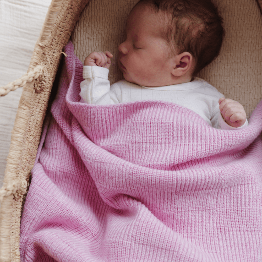 hvid-Hvid Babydecke Ivy aus Wolle für Babys