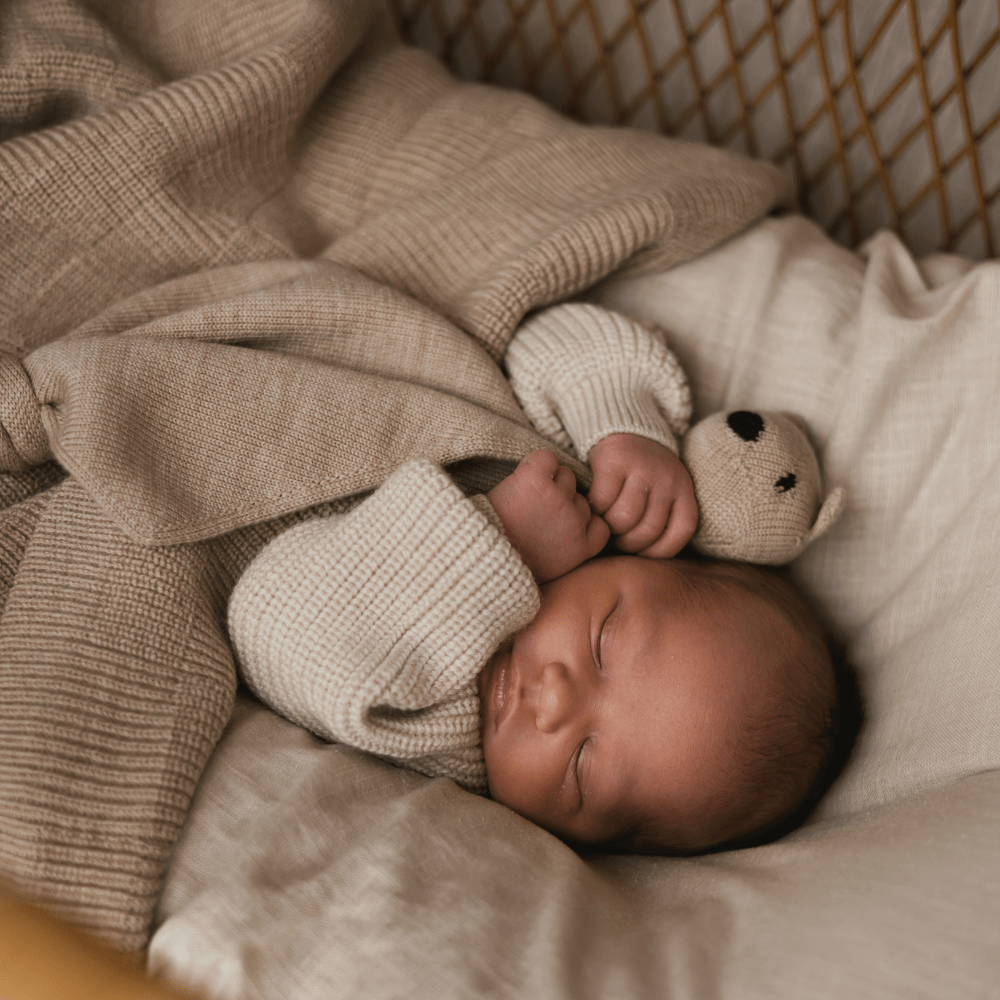 hvid-Hvid Babydecke Ivy aus Wolle für Babys