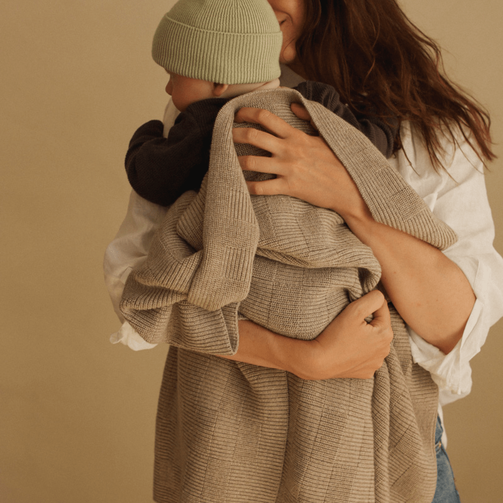 hvid-Hvid Babydecke Ivy aus Wolle für Babys