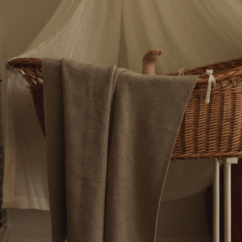 hvid-Hvid Babydecke Ivy aus Wolle für Babys