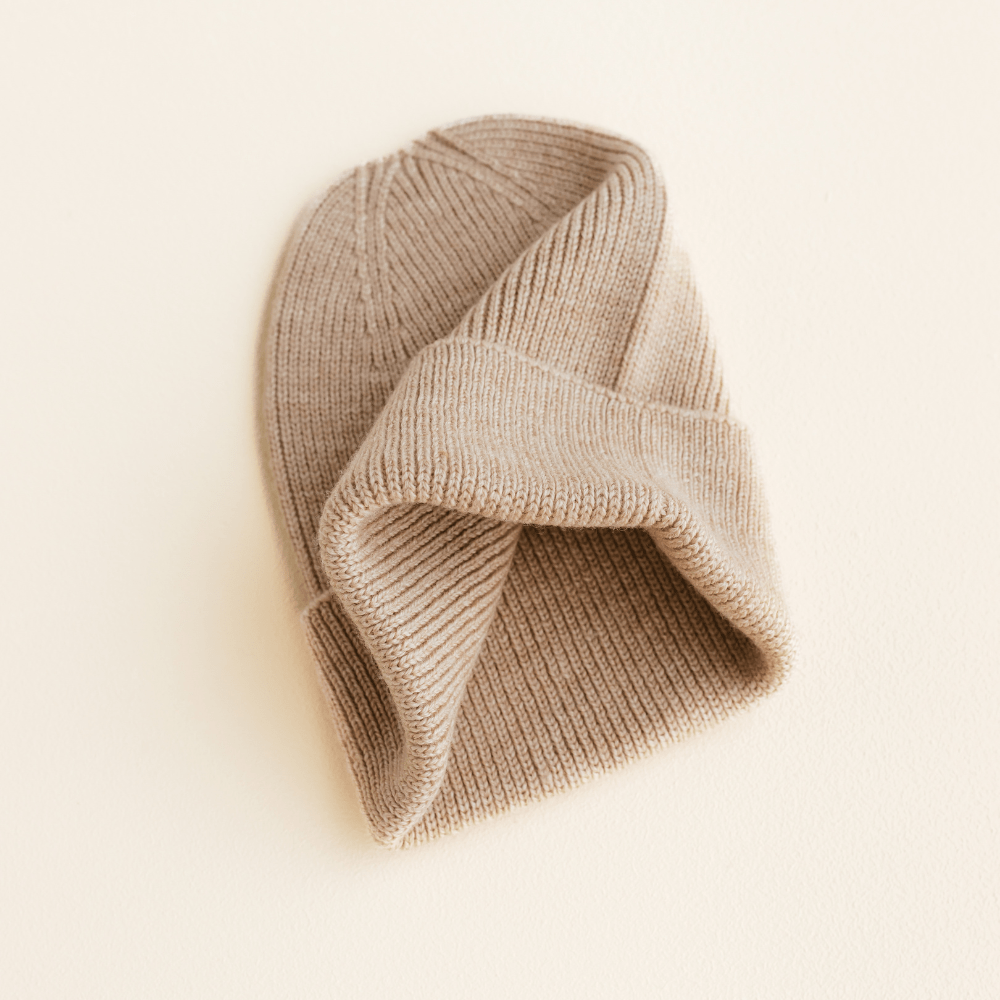 hvid-Hvid Merino Newborn Beanie Fonzie