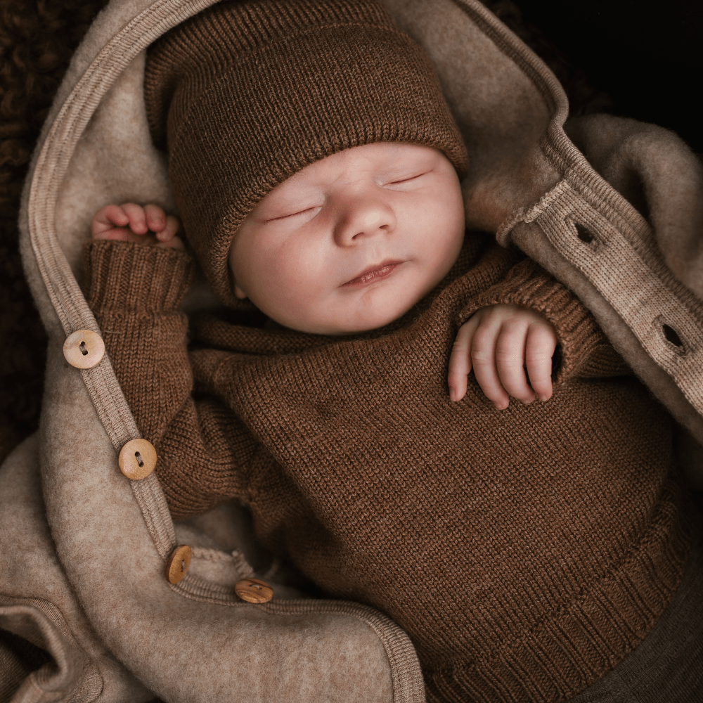 hvid-Hvid Merino Newborn Beanie Fonzie