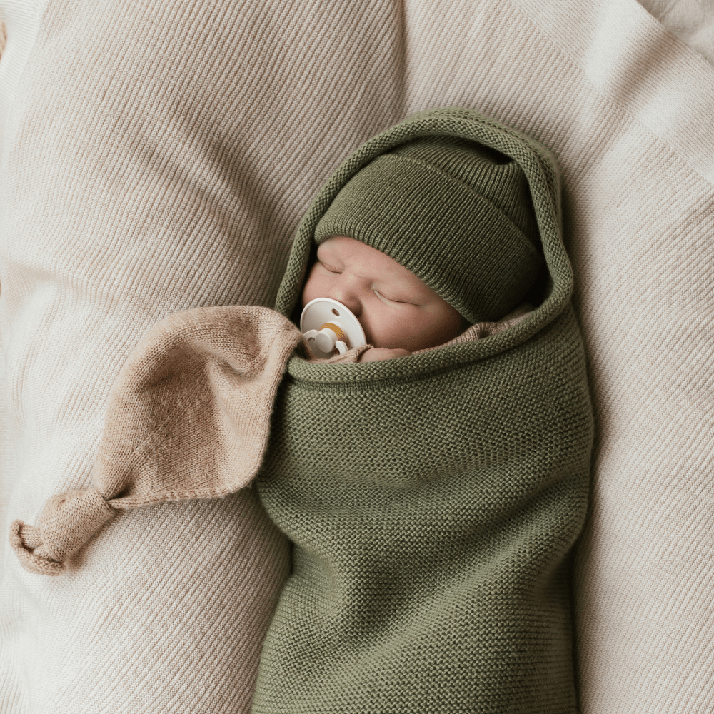 hvid-Hvid Merino Newborn Beanie Fonzie