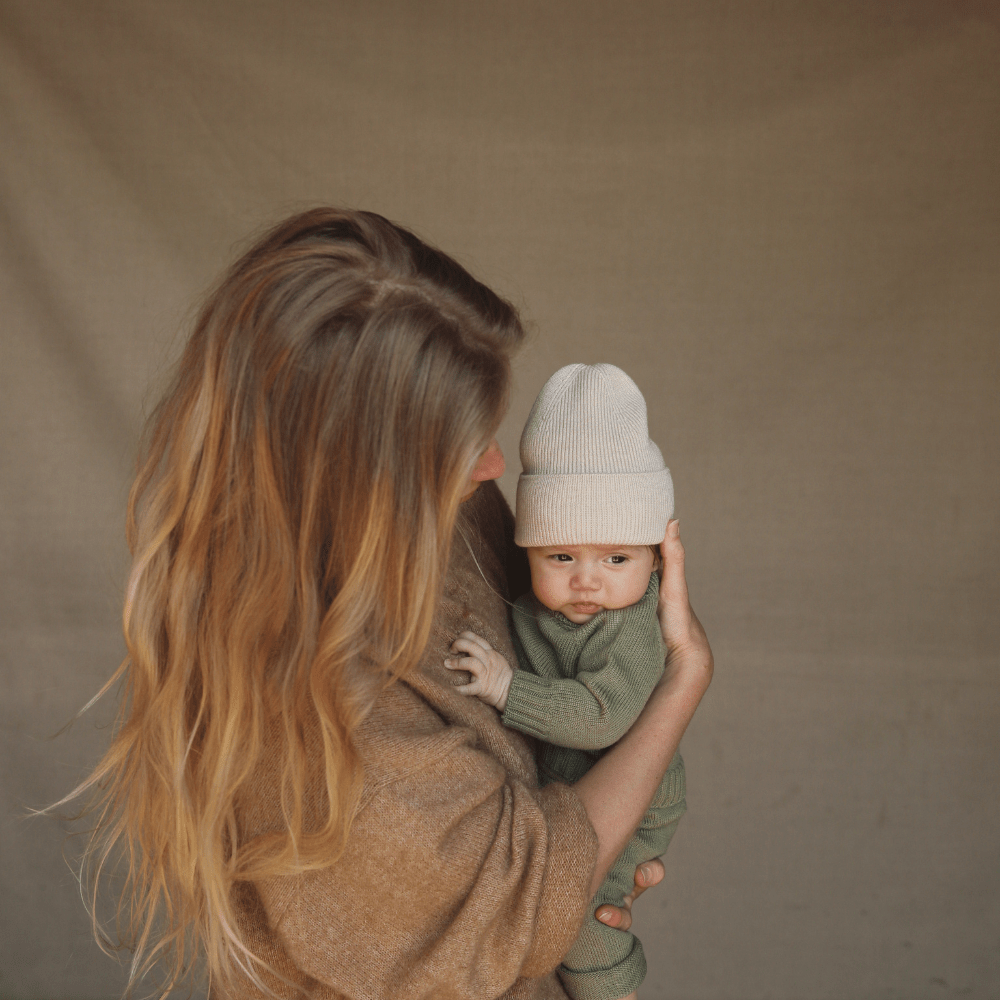 hvid-Hvid Merino Newborn Beanie Fonzie