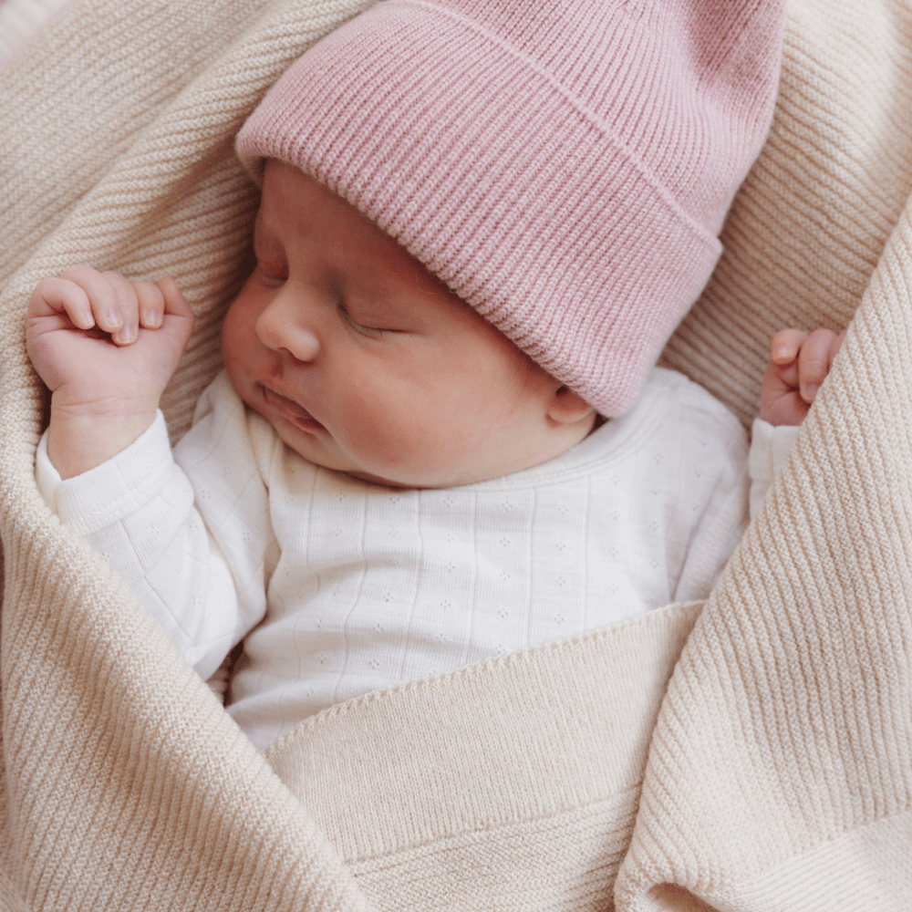 hvid-Hvid Merino Newborn Beanie Fonzie