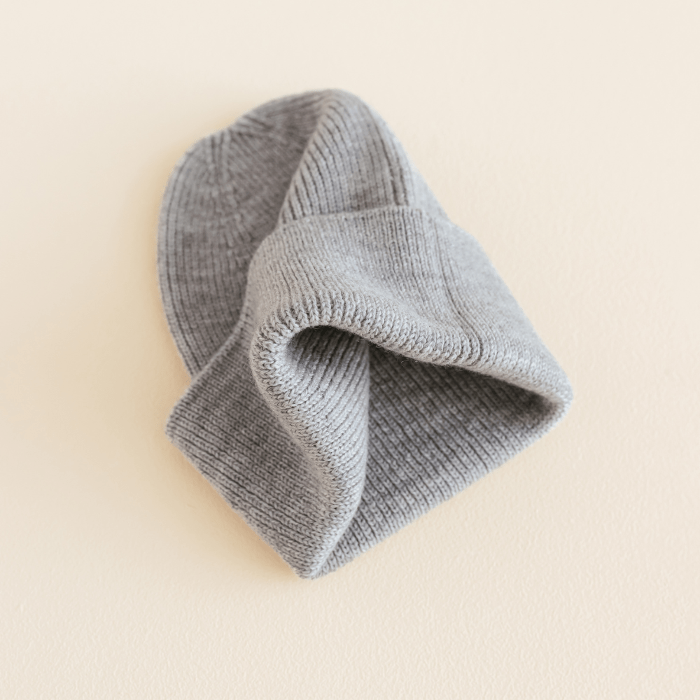 hvid-Hvid Merino Newborn Beanie Fonzie