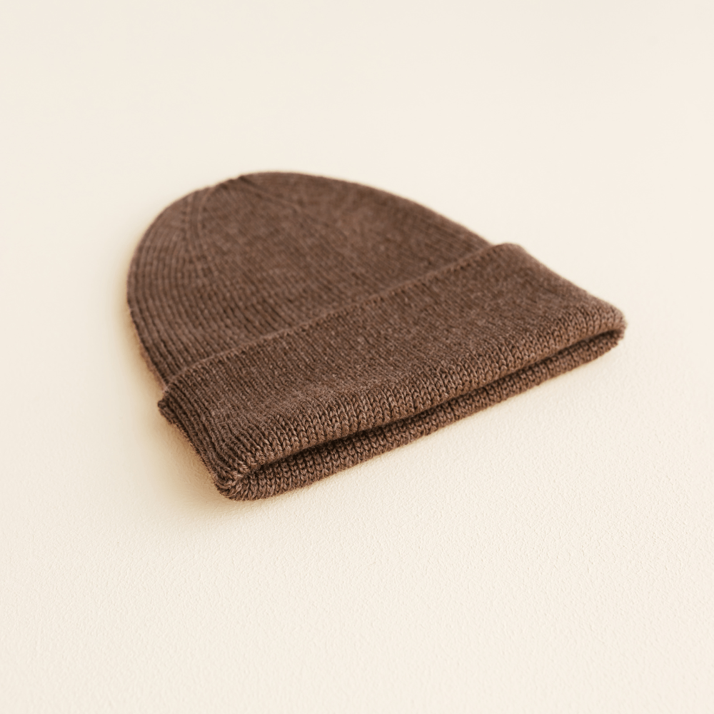 hvid-Hvid Merino Newborn Beanie Fonzie
