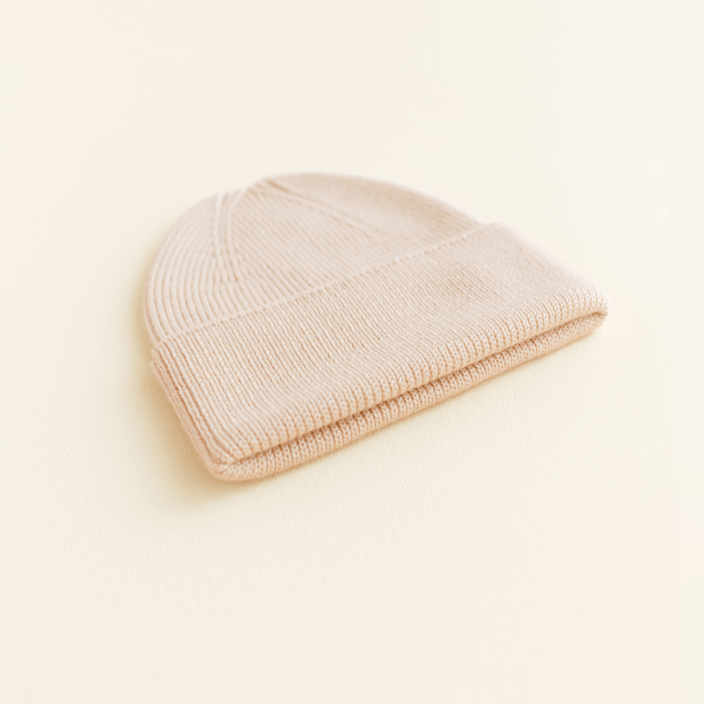 hvid-Hvid Merino Newborn Beanie Fonzie