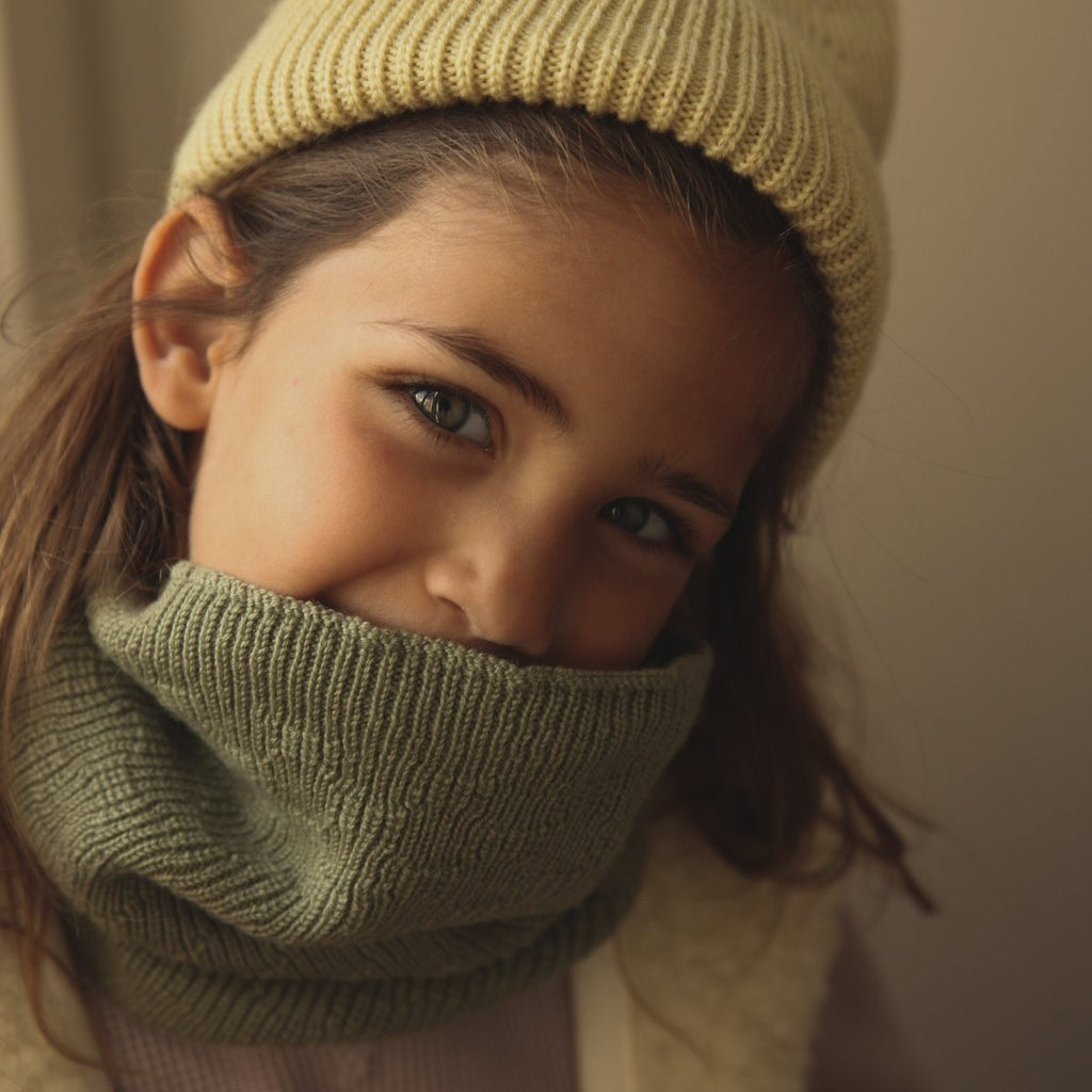 Hvid Rundhalsschal Tube Gigi 100% Merinowolle - Little Baby Pocket