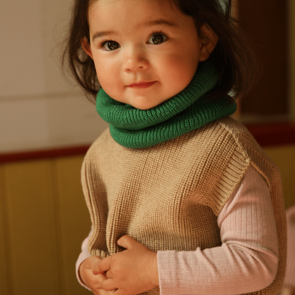 Hvid Rundhalsschal Tube Gigi 100% Merinowolle - Little Baby Pocket