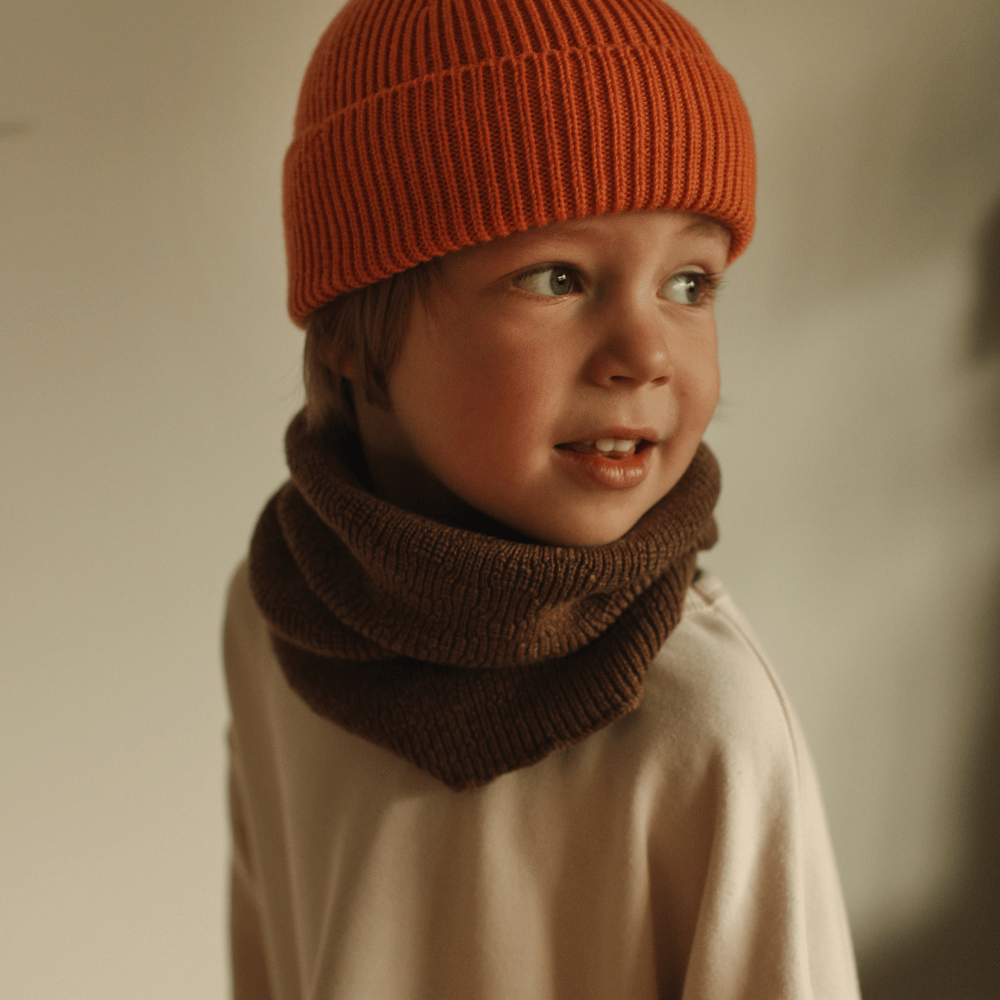 Hvid Rundhalsschal Tube Gigi 100% Merinowolle - Little Baby Pocket